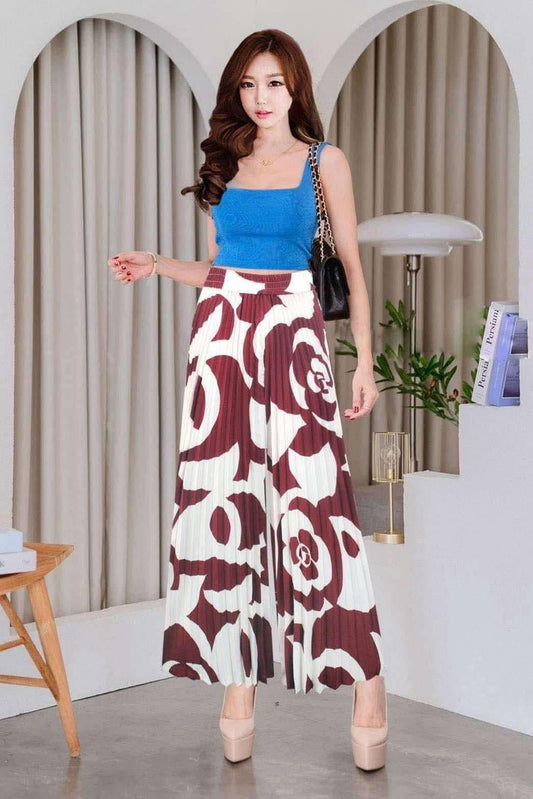 Women's Elegant Elastic Waist&nbsp; Pleated Large-Footed Extra-Long Wide-Leg Pants